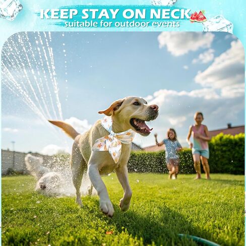 EXPAWLORER Dog Cooling Bandana - Summer Dog Bandanas with Ice Bag & Thermal Insulation Layer, Reusable Freezing Gel Cooling Pet Scarf for Hot Days, Neck Cooler for All Breeds (Blue Green, L) in Kuwait