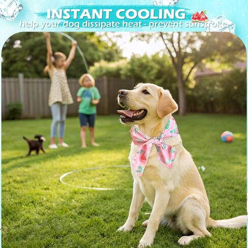 EXPAWLORER Dog Cooling Bandana - Summer Dog Bandanas with Ice Bag & Thermal Insulation Layer, Reusable Freezing Gel Cooling Pet Scarf for Hot Days, Neck Cooler for All Breeds (Blue Green, L) in Kuwait