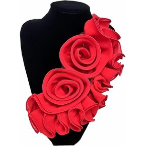 3D Plateed زهرة الدانتيل بقع الملابس المصنوعة يدويا رقعة رقعة صدر التصحيح الصدر القماش ملحقات الخياطة لثوب الزفاف DIY (النمط 2 الأحمر)