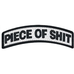 EmbTao Piece of Shit Tactical Patch Embroidered Badge Biker Applique Fastener Hook and Loop Emblem, Multitan