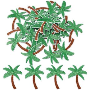 Superfindings 40 PCS شجرة جوز الهند خياطة على بقع الحديد الأخضر الخياطة على الأزياء المطرزة بقع مطرزة محوسبة بقع خياطة زخرفية لطيف ل diy سروال الظهر قبعة الظهر.
