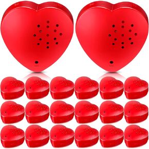 Fabbay 20 Pack Voice Recorder for Stuffed Animal 30 Seconds Heart Red Push Button Heart Sound Recorder Recordable Device for Stuffed Animals Blanket Pillow Message Recording