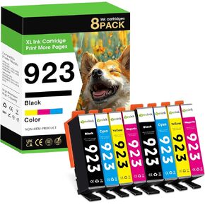 923 Ink Cartridges Replacement for HP 923 Ink Cartridges 923 Ink Cartridges for HP Printers HP 923 Ink Cartridges Combo Pack Works OfficeJet 8120 Series Pro 8130 Series (8-Pack)
