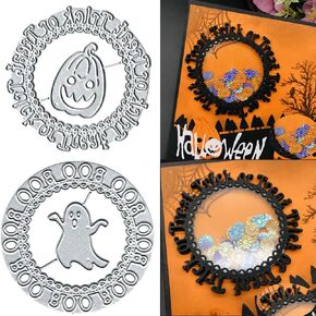 Halloween Metal Cutting Die Cuts, DIY Crafts Halloween Cirlce Pumpkin Scrapbook Paper Cards Cutting Dies Cut Stencils for DIY Embossing Card Making Book Tags Decorative Paper Dies Scrapbooking