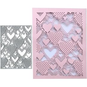 Card Card Frame Metal Die Cuts يموت استنسل ، وبطاقة القلب قطع يموت قطع الإستنسل DIY SCRABJOCKING بطاقات الصورة الألبوم الحرف الزخرفية ورقة النقش يموت لصياغة بطاقة الألبوم صنع القصاصات