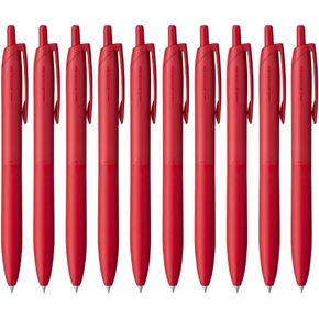Uni Jetstream Single Ballpoint Pen, Equipped with 0.7mm Lite Touch Ink (Red), Red Body, SXNLS07.15, Set of 10