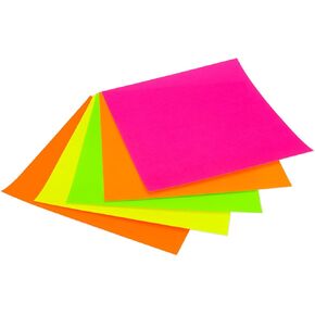 Hygloss Products Origami Squares 6.75-Inch Fluorescent Papers, 5 Neon Colors, White on Reverse, 300 Pcs.