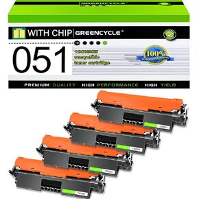 greencycle 4 Pack CRG051 Toner Cartridge Replacement Compatible for Canon 051 Black Toner Cartridge 2168C001 ImageCLASS LBP160 LBP161dn LBP162dw MF264dw MF267dw MF269dw Printer Ink Cartridge (4PCS)