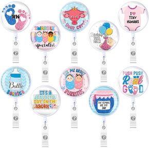 Blosssound 10 أجهزة كمبيوتر عمل وتوصيل ممرضة شارة شارة مضحكة مقطع شارة المعرف الطبية القابلة للسحب لمستشفى الطبيب طب الأطفال