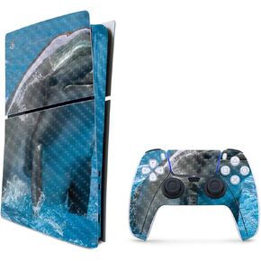 Mayyskins Carbon Carbon Skin for PS5 PlayStation 5 Slim Digital Edition Bundle - Dolphin Greeting Protection و DANED SENED FIBER