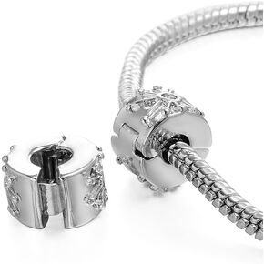 Rubyca 20pcs ملون الفضة قفل سدادة Clasp Clasp Beads Diy Fit Fit European Scarm Model 108