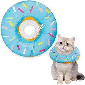 Soft Cat Cone Collar, Adjustable Cat Recovery Collar, Cute Cat Neck Donut, Comfortable Protection Cone Collar Replacement Elizabeth Collar for Post-Surgery Kittens, Puppies and Small Dogs