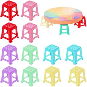 12pcs Canvas Stand for Painting,Plastic Paint Pouring Supplies,Mini Canvas Feet Risers Solid Color Canvas Support Stands Non Skip Paint Pouring Supplies Tools for Fluid Acrylic, 6 Color