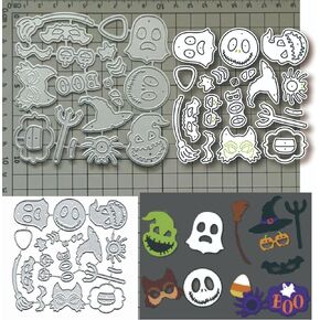 Halloween Ghost Hat Owl Pumpkin Metal Die Cuts,Merry Halloween Pumpkin Cutting Dies Cut Stencils DIY Scrapbooking Decorative Embossing Paper Scrapbooking Card Making