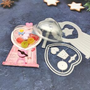 Alinacutle 1pc Half Heart Candy Dome Metal Cutting Die Cut and 5pc Transparent Plastic Candy Domes Candy Holder for Gift Packing Gift Box Christmas Candy Case Handmade Paper Card DIY Festival Gifts