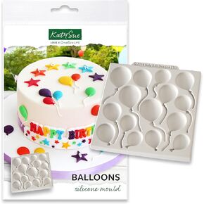 Katy Sue Balloons قالب السيليكون لتزيين الكيك والحرفية. يجعل أشكال البالون في 3 أحجام لتزيين كعكة الاحتفال