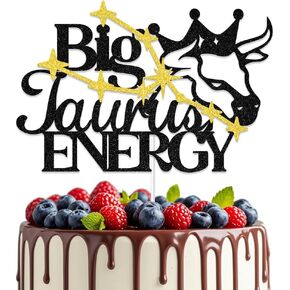 Big Taurus Energy Cake Topper Taurus Birthday Cake Decor for Apr./May. Birthday Party Decorations 12 Zodiac Constellation Theme Party Supplies Black Glitter