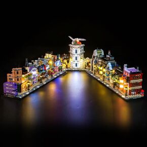 BrickBling LED Lighting Compatible with Lego Diagon Alley Wizarding Shops, Creative Light kit Compatible with Lego 76444-No Model