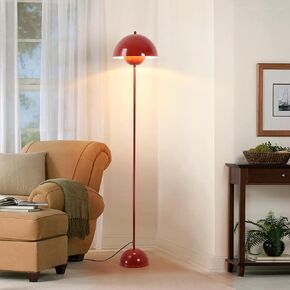 Sunllok Red LED LED LAMP لغرفة المعيشة ، قبة معدنية صناعية ، مصباح طاولة أرضية واقف مع مفتاح القدم ، وإضاءة الأرضية الحديثة لجزيرة المطبخ ، وغرفة نوم ، ومطعم