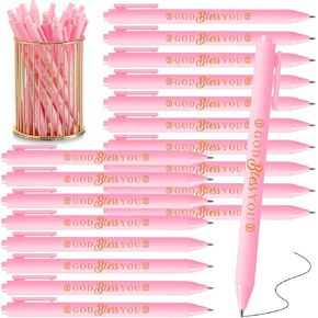 Ireer 36 PCS First Compleion Favors للضيوف بارك الله فيلس ديكورات المعمودية للفتيات الحفلات المعمودية المسيحية تفضل الهدايا الدينية لمستلزمات كتابة الكنيسة (الوردي)