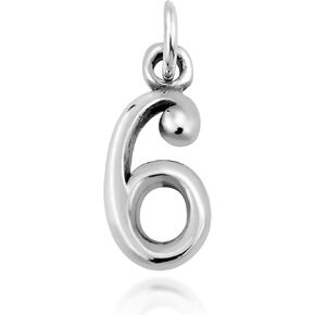 Trendy .925 Sterling Silver Number '7' Pendant Charm