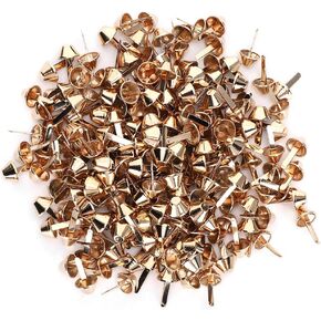 200Pcs 12mm Light Gold DIY Purse Bag Feet Rivets Bucket Shape Foot Rivet for Leather Craft Repairs Decoration