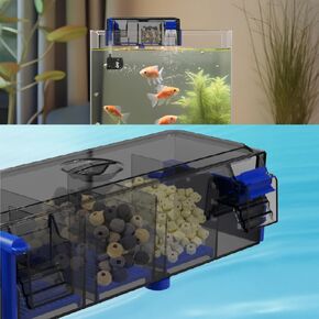 Hang On Aquarium Filter, Multi-Layer Aquarium Filter for 23.8 Gallon Fish Tanks, Low-Noise Operation Fish Tank Filter, Fish Tank Hang on Back Filter for Freshwater Saltwater Tank 110V ZY-A F-380