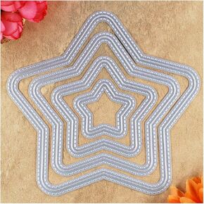 Kwan Crafts 4pcs خارج وداخل Star Metal Die Cutting Dies for Diy Scrapbooking Photo Folder Folder