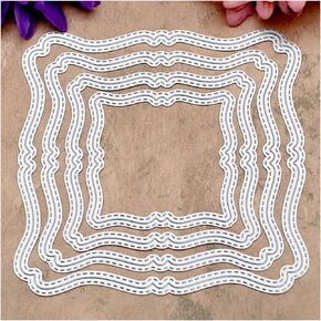 Kwan Crafts 4pcs خارج وداخل الإطار المعدني يموت القطع الممولة لألبوم صور القصاصات DIY