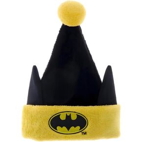 Kurt Adler DC Comics Batman Santa Hat مع آذان الخفافيش ، مقاس واحد ، أسود وأصفر ، بوليستر 100 ٪ ، BM7241