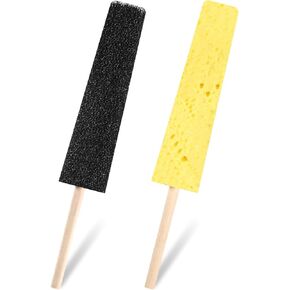 2 Pcs Ceramics Tools Pottery Sponges Stick Two Colors Burr Repair Sponge on a Stick Pottery Trimming Tool Clay Sponge for Ceramic Tools Accessories Clay Making Potteries Carving Shaping