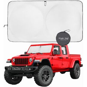 kinder Fluff Windshield Sun Shade -The Only Certified Car Window Shades Blocking 99.9% UVR-210T Automotive Window Sunshades as Cars,SUV,RV,Truck & Car Accessories - Accesorios para Carro (Large)