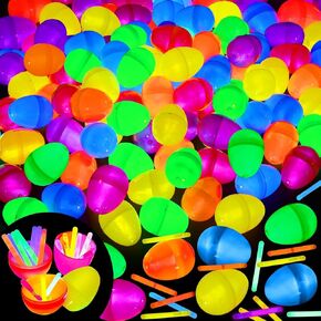 Turnmeon 120 PCS Easter Easter With 120 Glow in the Dark Mini Glow Sticks ، 6 Colors Easter Stainsers Hunt Hulks Easter Eggs Fullers Form