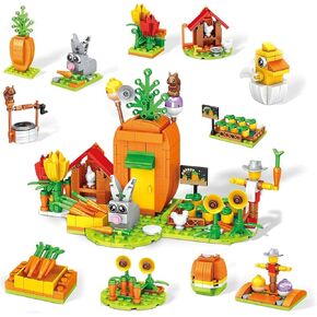 هدايا عيد الفصح بناء بيض عيد الفصح مع Bunny Carrot House 12 في 1 حشوات سلة عيد الفصح ممتلئة بيض عيد الفصح بناء هدايا للمراهقين الفتيان