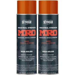 SEYMOUR 620-1433 Industrial MRO High Solids Spray Paint, Flat Black, 16 Ounce (Pack of 2)