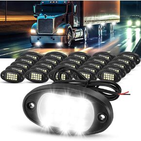30 كبسولة بيضاء LED أضواء الصخور Underglow أضواء للشاحنات سيارة SUV مقاوم للماء للصدمات LED Underglow Rocklights المحيطة السيارات درب تلاعب الحاجز الإضاءة لدراجة نارية قارب ATV UTV