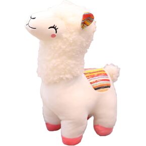 Plush Alpaca Stuffed Animal, Cute Alpaca Plush Doll Toys. Fluffy Alpaca Plushies, Plushie Llama Stuffed Animal Gift for Kids and Lovers(White)