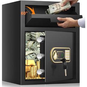 2.8 cu ft Large Fireproof Drop Safe Box for Business, Anti-Theft Cash Drop Safe with Slot & Combination Lock, Heavy Duty Depository Slot Safes for Home Business Mail Church