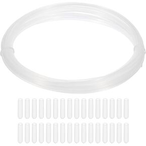 Patikil 3mm × 3 مم × 10 ياردة boning للخياطة ، PP البلاستيك BONING مع أغطية نهاية PVC للدمى اليدوية قبعات اليدين حقائب الزفاف لصنع DIY ، شفافة