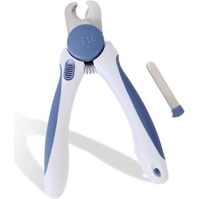 Pet Nail Clipper - Pet Grooming Tool for Nail Clipping and Trimming - Suitable for Dogs and Cats, Equipped with a Safety Guard and Razor Sharp Blade for Precision - plus a Bonus Free Nail File (Blue)