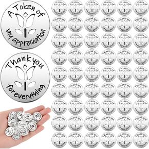 Zhehao 100 PCS رمز الموظف من العملات المعدنية ، شكرًا لك على عملة اللطف البالغ 0.79 بوصة الحوافز المعدنية المعدنية عملة معدنية لزملاء العمل في مكتب الطلاب اللوازم المدرسية