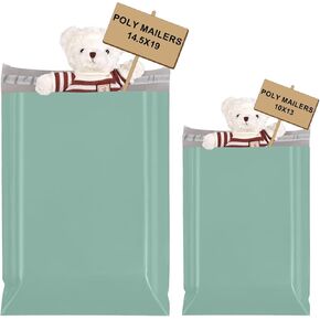 Metronic Poly Sailers 14.5x19 و 10x13 ، 200 Count ، Grayed Jade Green ، Self-Select ، مقاوم للماء ، مقاوم للدموع ، خفيف الوزن ، مثالي للأعمال التجارية الصغيرة