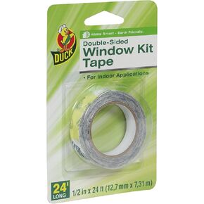 Duck Brand 281075 Double-Sided Indoor Replacement Tape for Window Kits, 0.5-Inch by 24-Feet, Single Roll