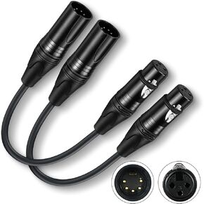 DMX Cable Adapter, 2 Pack DMX Male 5 Pin to DMX Female 3 Pin DMX Cable, 6’’ XLR 5M to XLR 3F DMX Lighting Cable, DMX 512 Stage Light Cable for Stage Lighting Input & Output
