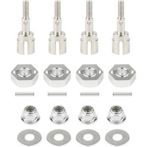 4pcs 12mm hex hex محول محول ومحور كعب الصلب و M4 غسالات Locknut لـ 1/10 RC Car