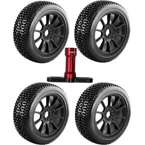 إطارات عجلات بلاستيكية 17mm RC و RUPBER لـ 1/8 TYPHON 6S 3S BLX ، TALION 6S BLX ، REDCAT ، LOSI ، TEAM ، HPI ، HPS ، KYOSHO ، 4PCS RC Wheels Tires w/17mm Wheel Wheel ، Black