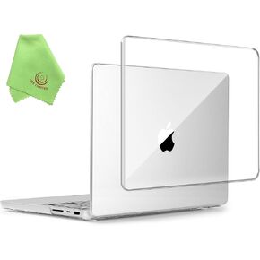 حالة Ueswill متوافقة مع 2021-2024 MacBook Pro 14 بوصة مع M4 M3 M2 M1 Pro Max Chip & Touch ID ، غطاء قذيفة صلبة غير لامع + قطعة صغيرة من الألياف الدقيقة ، الأزرق البحري