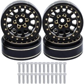 نحاس Beadlock Wheel Hub Rims 1.0 Plus لـ 1/24 SCX24 FCX24 1/18 TRX4M RC Crawler Parts (A)