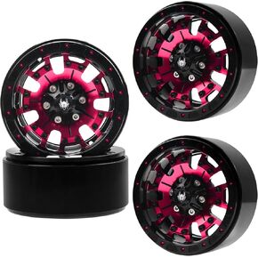 ShareGoo Metal 1.9inch Beadlock Wheel Rims 12mm Hex Hubs 10-Spoke Compatible with Traxxas TRX4 Axial SCX10 RC4WD D90 D110 Tamiya CC01 MST Redcat Gen8 1/10 RC Crawler Car (Yellow)