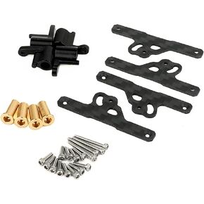 Shock Flex Blades and Aluminum Shock Absorber Mounts for 1/24 RC Crawler SCX24 90081 C10 Ford Bronco Jeep Gladiator Upgrade Parts (Black)